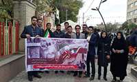 برپایی ایستگاه سلامت در مسیرراهپیمایی ۱۳ آبان نهاوند